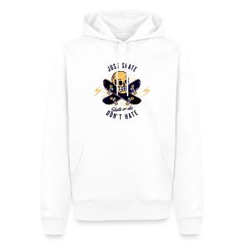 Juste skate Ne détestez pas le patin de crâne ou ne mourez pas - Sweat à capuche Premium bio Homme - blanc - Devant - Nico (187cm)