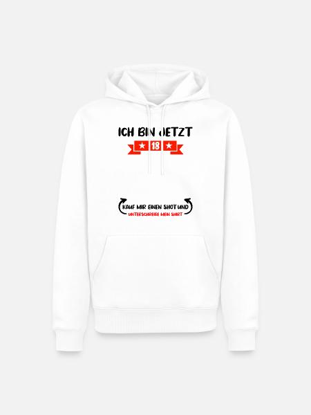 Ich Bin 18 Jahre Unterschreiben zum 18. Geburtsag - Männer Premium Bio Hoodie - Weiß