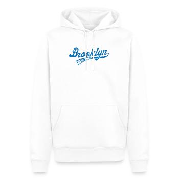 Heimatstadt Brooklyn, Baseball-Drehbuch - Männer Premium Bio Hoodie - Weiß - Vorne - Nico (187cm)