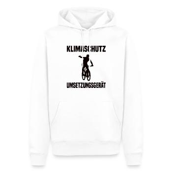 Klimaschutz Umsetzungsgerät Fahrrad Fahren Klima - Männer Premium Bio Hoodie - Weiß - Vorne - Nico (187cm)