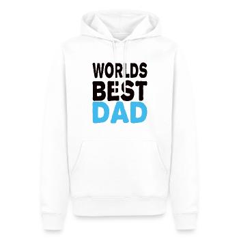 Worlds Best Dad - Men’s Premium Organic Hoodie - white - Front - Nico (187cm)