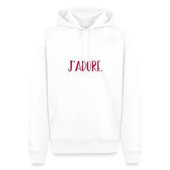 je adore - Sweat à capuche Premium bio Homme - blanc - Devant - Nico (187cm)