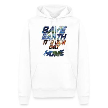 Save Earth It's Our Only Home - Klimawandel - Männer Premium Bio Hoodie - Weiß - Vorne - Nico (187cm)