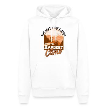 The Best View Comes After The Hardest Climb - Men’s Premium Organic Hoodie - white - Front - Nico (187cm)