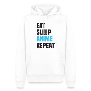 Eat Sleep Anime Repeat - Männer Premium Bio Hoodie - Weiß - Vorne - Nico (187cm)