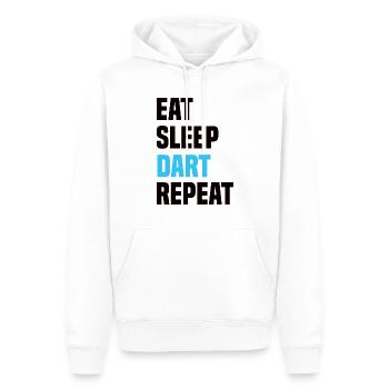 Eat Sleep Dart Repeat - Männer Premium Bio Hoodie - Weiß - Vorne - Nico (187cm)