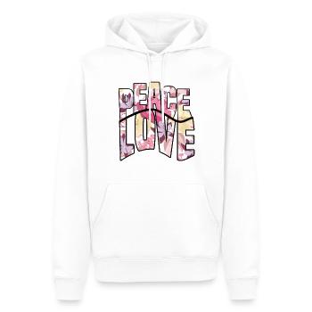 Peace Love - Männer Premium Bio Hoodie - Weiß - Vorne - Nico (187cm)