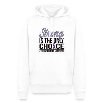 Strong Is The Only Choice- Stomach Cancer - Männer Premium Bio Hoodie - Weiß - Vorne - Nico (187cm)