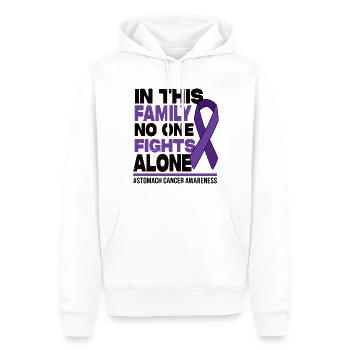 No One Fights Alone - Stomach Cancer Awareness - Männer Premium Bio Hoodie - Weiß - Vorne - Nico (187cm)