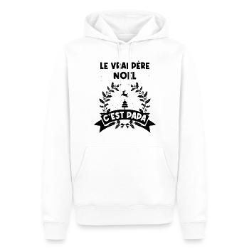 t-shirt fete des pères vrais papas ont une barbe - Sweat à capuche Premium bio Homme - blanc - Devant - Nico (187cm)