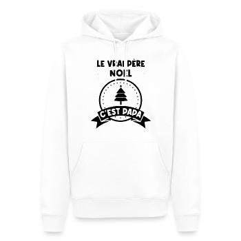 t-shirt fete des pères vrais papas ont une barbe - Sweat à capuche Premium bio Homme - blanc - Devant - Nico (187cm)