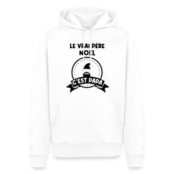 t-shirt fete des pères vrais papas ont une barbe - Sweat à capuche Premium bio Homme - blanc - Devant - Nico (187cm)