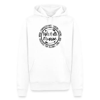 Escouade des infirmières en soins infirmiers de santé publique - Sweat à capuche Premium bio Homme - blanc - Devant - Nico (187cm)