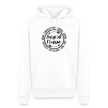 Infirmière chirurgicale Vie Infirmière Escouade des soins infirmiers Appréciation - Sweat à capuche Premium bio Homme - blanc - Devant - Nico (187cm)