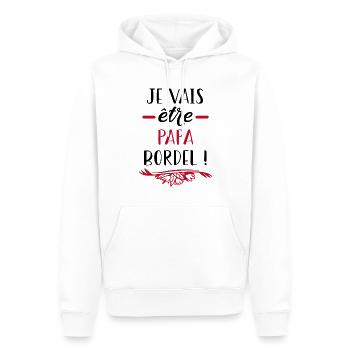 Je vais être papa bordel - Sweat à capuche Premium bio Homme - blanc - Devant - Nico (187cm)
