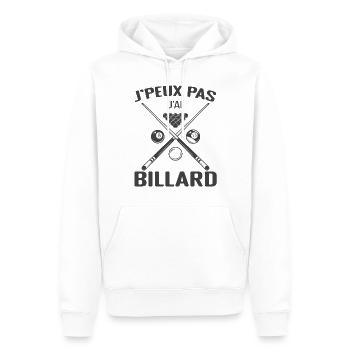 Je peux pas j'ai billard - Sweat à capuche Premium bio Homme - blanc - Devant - Nico (187cm)