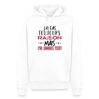 J ai pas toujours raison - Sweat à capuche Premium bio Homme - blanc - Devant - Nico (187cm)