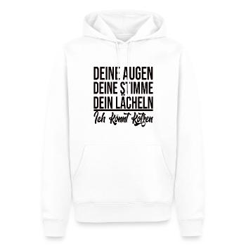 Deine Augen Deine Stimme Dein Lächeln - Lustig - Männer Premium Bio Hoodie - Weiß - Vorne - Nico (187cm)