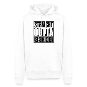 Droite Outta Gelsenkirchen - Sweat à capuche Premium bio Homme - blanc - Devant - Nico (187cm)