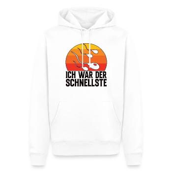 Ich War Der Schnellste - Sperma Samen Lustig - Männer Premium Bio Hoodie - Weiß - Vorne - Nico (187cm)