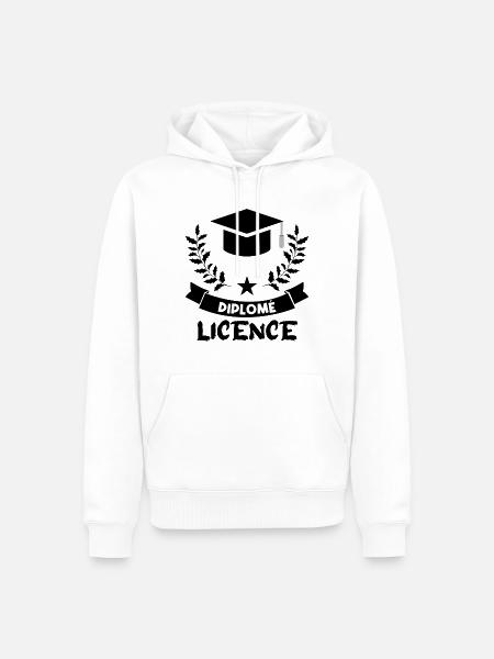 diplômé en licence. - Sweat à capuche Premium bio Homme - blanc