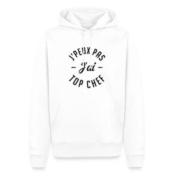 Je peux pas j'ai top chef. - Sweat à capuche Premium bio Homme - blanc - Devant - Nico (187cm)