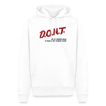Lassen Sie mich keine Milch trinken, es tut mir im Bauch weh - Männer Premium Bio Hoodie - Weiß - Vorne - Nico (187cm)