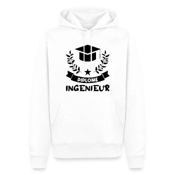 Ingénieur diplômé - Sweat à capuche Premium bio Homme - blanc - Devant - Nico (187cm)