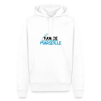 Fan de Marseille - Sweat à capuche Premium bio Homme - blanc - Devant - Nico (187cm)