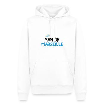 Fan de Marseille - Sweat à capuche Premium bio Homme - blanc - Devant - Nico (187cm)