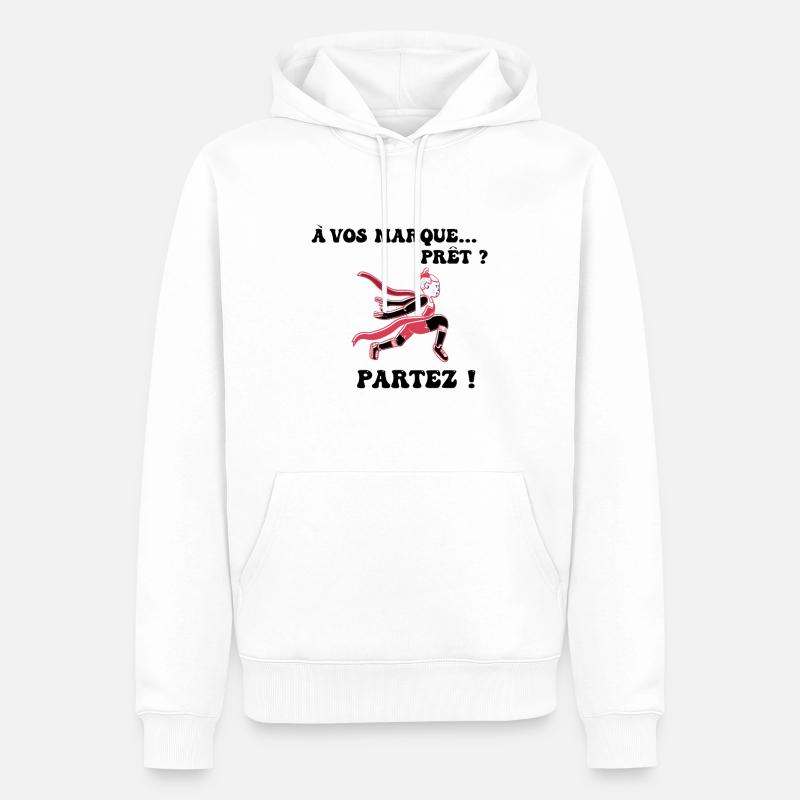 À vos marques.. Prêts? Partez! - Sweat à capuche Premium bio Homme - blanc