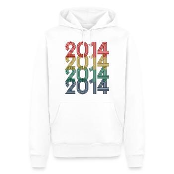 Cool Retro 2014, 9 Jahre alt, Kinder zum 9. Geburtstag - Männer Premium Bio Hoodie - Weiß - Vorne - Nico (187cm)