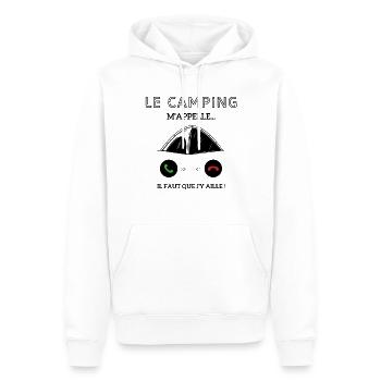 le campagne m'appelle il faut que j'y aille! - Sweat à capuche Premium bio Homme - blanc - Devant - Nico (187cm)