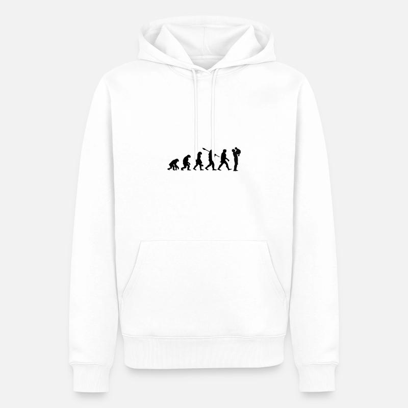 évolution, père, - Sweat à capuche Premium bio Homme - blanc