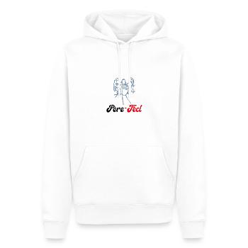 Pére Fect - Sweat à capuche Premium bio Homme - blanc - Devant - Nico (187cm)
