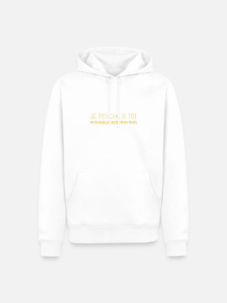 Je pense à toi - Sweat à capuche Premium bio Homme - blanc