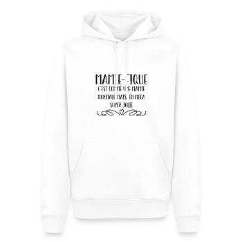 MAMIE-Fiquec'est comme une mamie normale - Sweat à capuche Premium bio Homme - blanc - Devant - Nico (187cm)