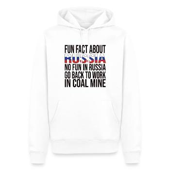 Fun Fact About Russia No Fun In Russia - Men’s Premium Organic Hoodie - white - Front - Nico (187cm)