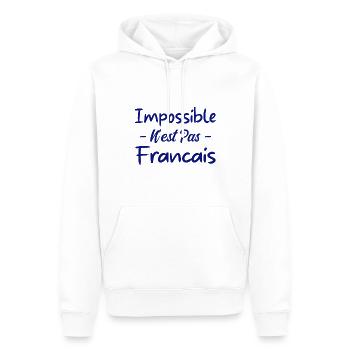 Impossible n est pas francais - Sweat à capuche Premium bio Homme - blanc - Devant - Nico (187cm)