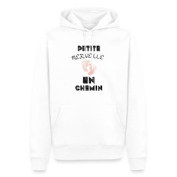 Petite merveille en chemin - Sweat à capuche Premium bio Homme - blanc - Devant - Nico (187cm)