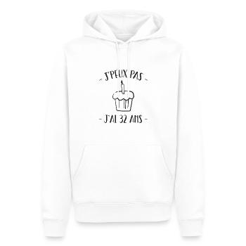 je peux pas j'ai 32 ans - Sweat à capuche Premium bio Homme - blanc - Devant - Nico (187cm)