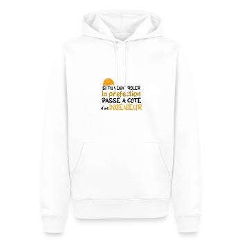 cadeau pour ingénieur - Sweat à capuche Premium bio Homme - blanc - Devant - Nico (187cm)