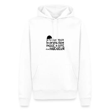 cadeau pour ingénieur - Sweat à capuche Premium bio Homme - blanc - Devant - Nico (187cm)