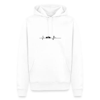 HEARTBEAT bière battement de coeur alcool - Sweat à capuche Premium bio Homme - blanc - Devant - Nico (187cm)