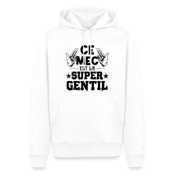ce mec est un super gentil - Sweat à capuche Premium bio Homme - blanc - Devant - Nico (187cm)