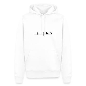 HEARTBEAT bière battement de coeur alcool - Sweat à capuche Premium bio Homme - blanc - Devant - Nico (187cm)
