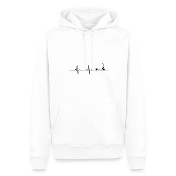 Trottinette cascadeurs battements de cœur - Sweat à capuche Premium bio Homme - blanc - Devant - Nico (187cm)