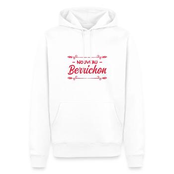 Nouveau Berrichon - Sweat à capuche Premium bio Homme - blanc - Devant - Nico (187cm)