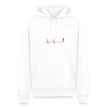 Liebespaar Herzschlag - Männer Premium Bio Hoodie - Weiß - Vorne - Nico (187cm)