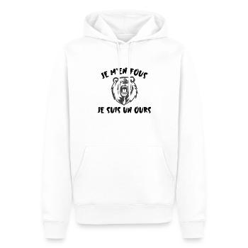 Je suis un ours - Sweat à capuche Premium bio Homme - blanc - Devant - Nico (187cm)